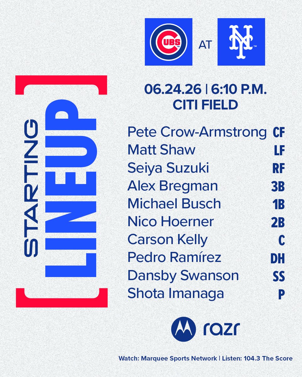 Cubs's tweet photo. Let's go again! 

Tune in live on @WatchMarquee. https://t.co/LkNQmWXzQX