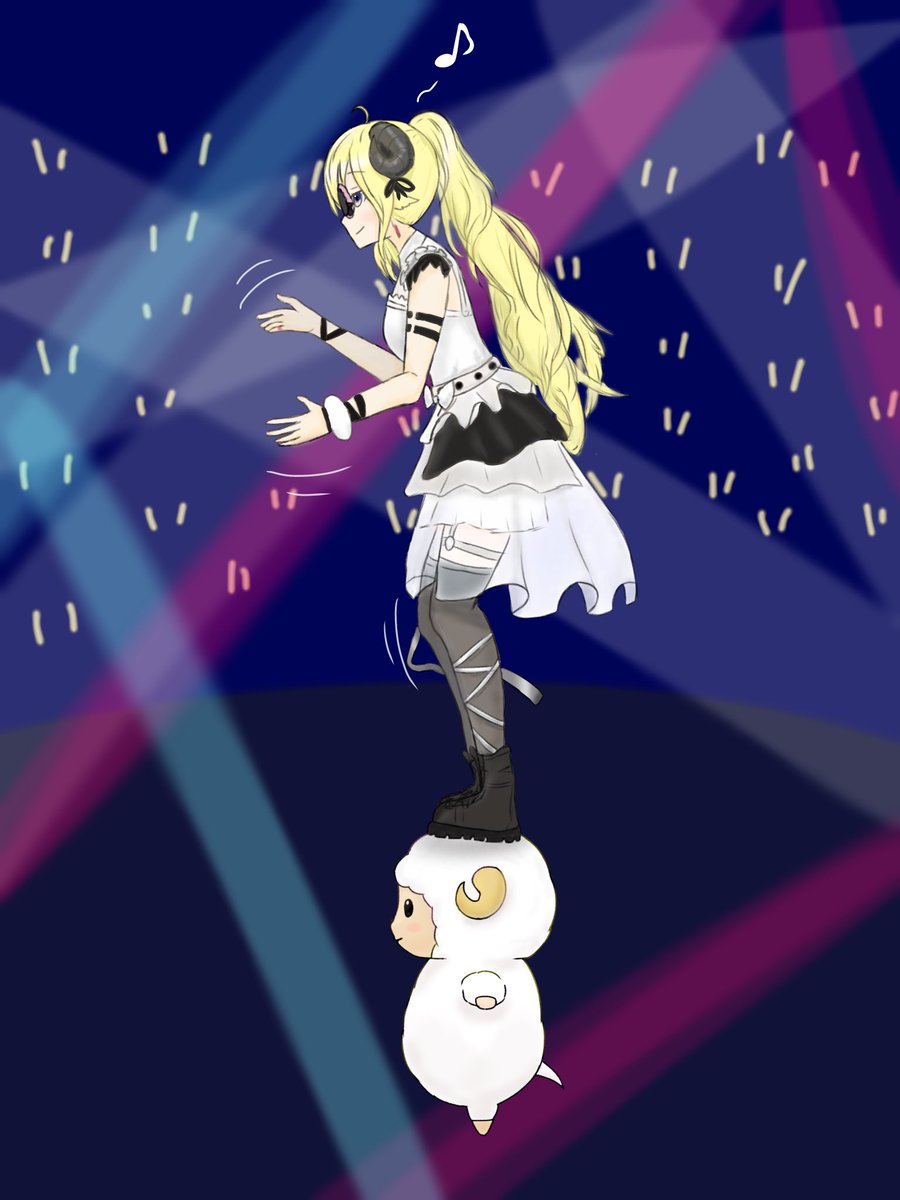 Genmai_WD's tweet photo. わためいとは飛べるのです！🐏🪽
ふと頭に思い浮かんだので
わためいとの上で夜の踊り子ダンスを踊るわためぇをどうぞ！

わためぇNight feverならぬ
わためぇNight dancer…

#角巻わため生誕祭2026
#つのまきあーと https://t.co/3HY4k0z49m