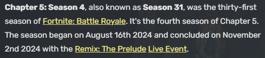 Anime_Fan17's tweet photo. @GotTheGoods1 @CohenParker16 @Fortnite It's only for ch5s4 onwards and they shared that they will be coming back a week before the season launched. https://t.co/oGtzGgQp9o