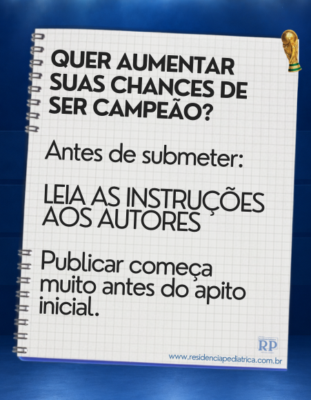 ResidPediatrica's tweet photo. Lembre-se: para conhecer todos os requisitos da submissão, consulte sempre a versão completa das Instruções aos Autores disponível no site da revista: https://t.co/AhR4OODVtc

Acompanhe a RP para não perder os próximos jogos. https://t.co/9GItSeaH4r