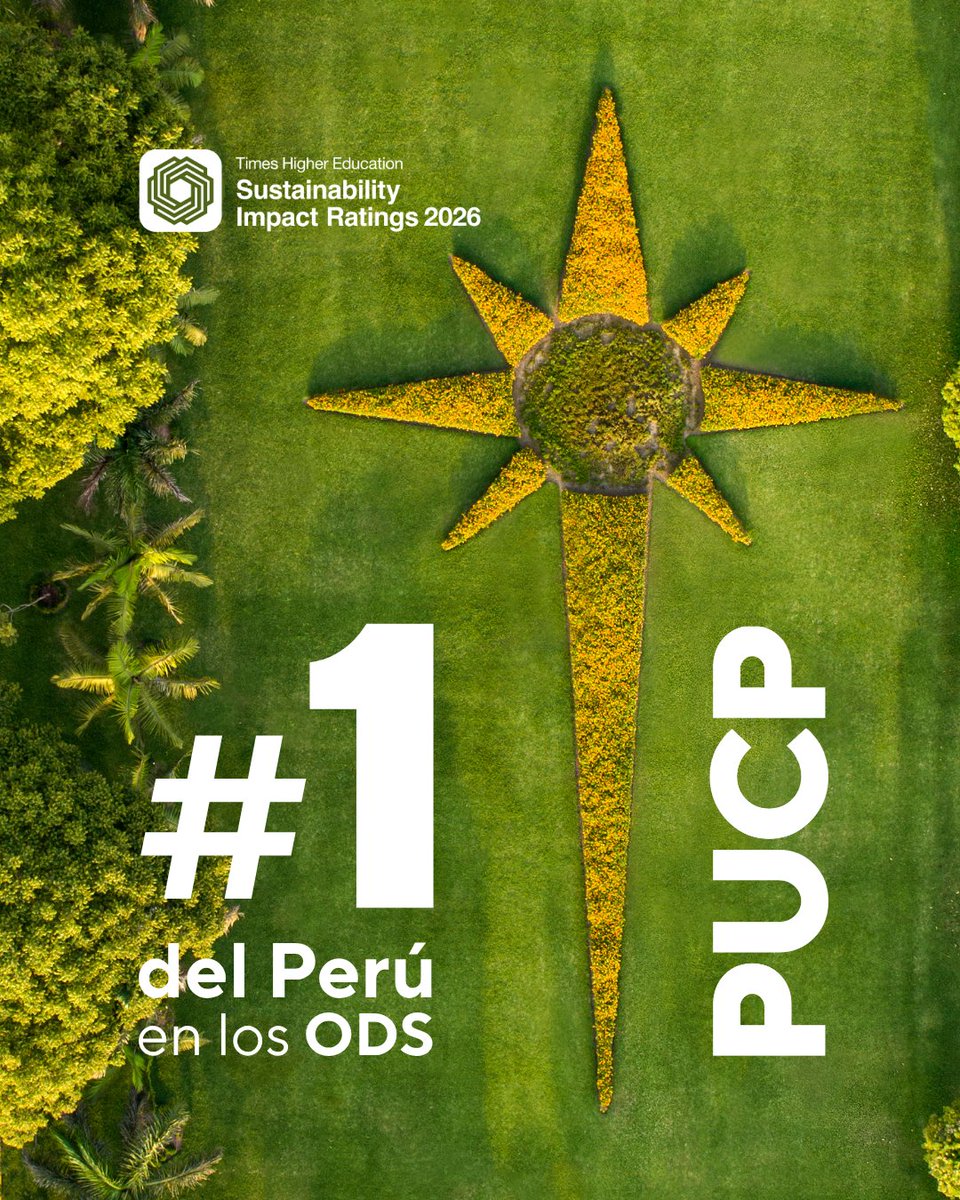pucp's tweet photo. #OrgulloPUCP | Gracias al trabajo de toda nuestra comunidad universitaria, la PUCP lidera en el Perú el Times Higher Education (THE) Impact Rankings 2026, que mide el impacto de las universidades respecto a los 17 Objetivos de Desarrollo Sostenible (ODS) de la ONU.

Además, nuestra universidad destaca como líder nacional en tres ODS, reafirmando aquello que nos mueve cada día: construir un país más justo, formar personas comprometidas y dejar una huella positiva en quienes más la necesitan.

Lee la nota completa en #PuntoEdu:

https://t.co/siqbyeqW1M

#PUCP