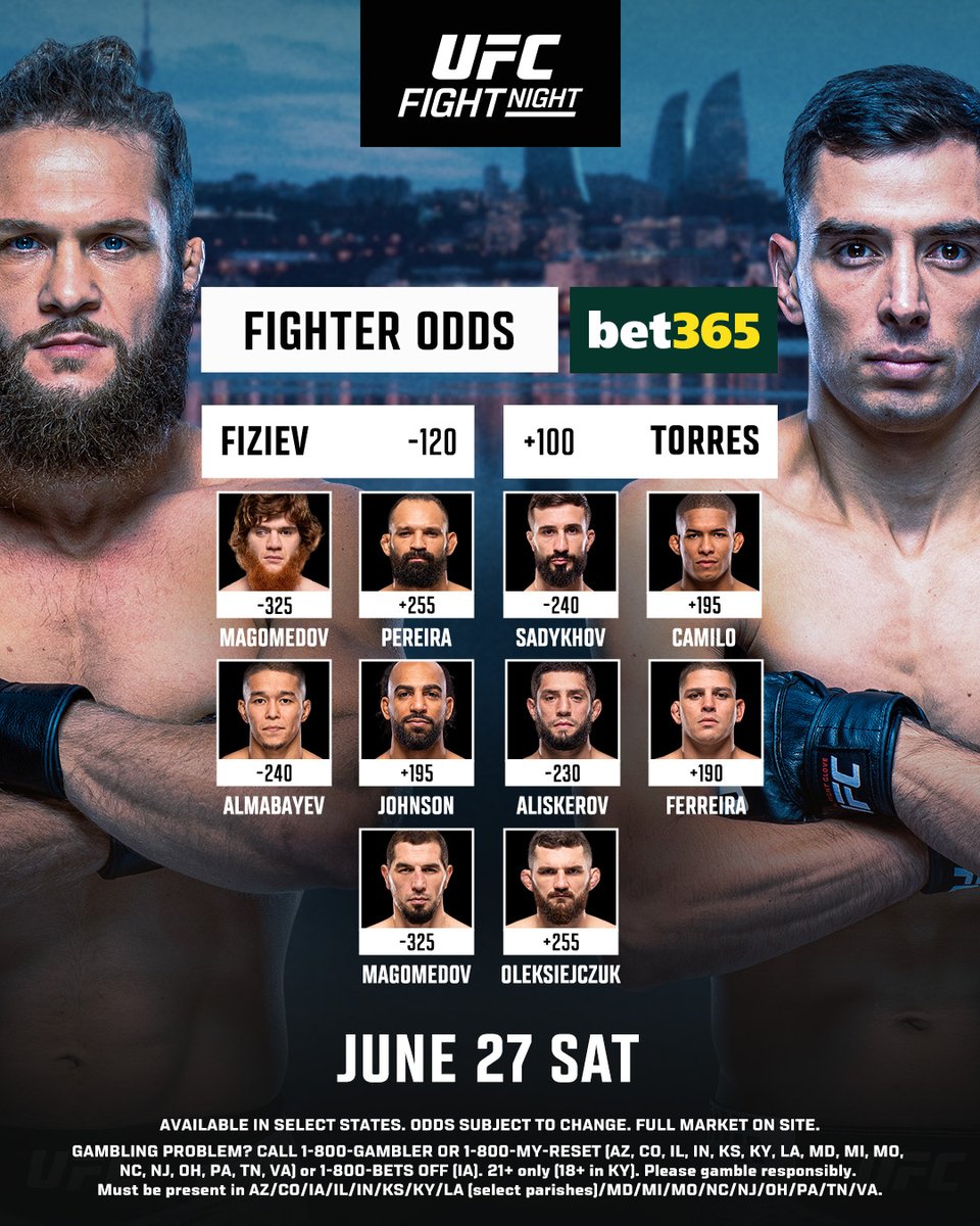 ufc's tweet photo. The @bet365_us odds are in! https://t.co/DG1qZHuiAQ