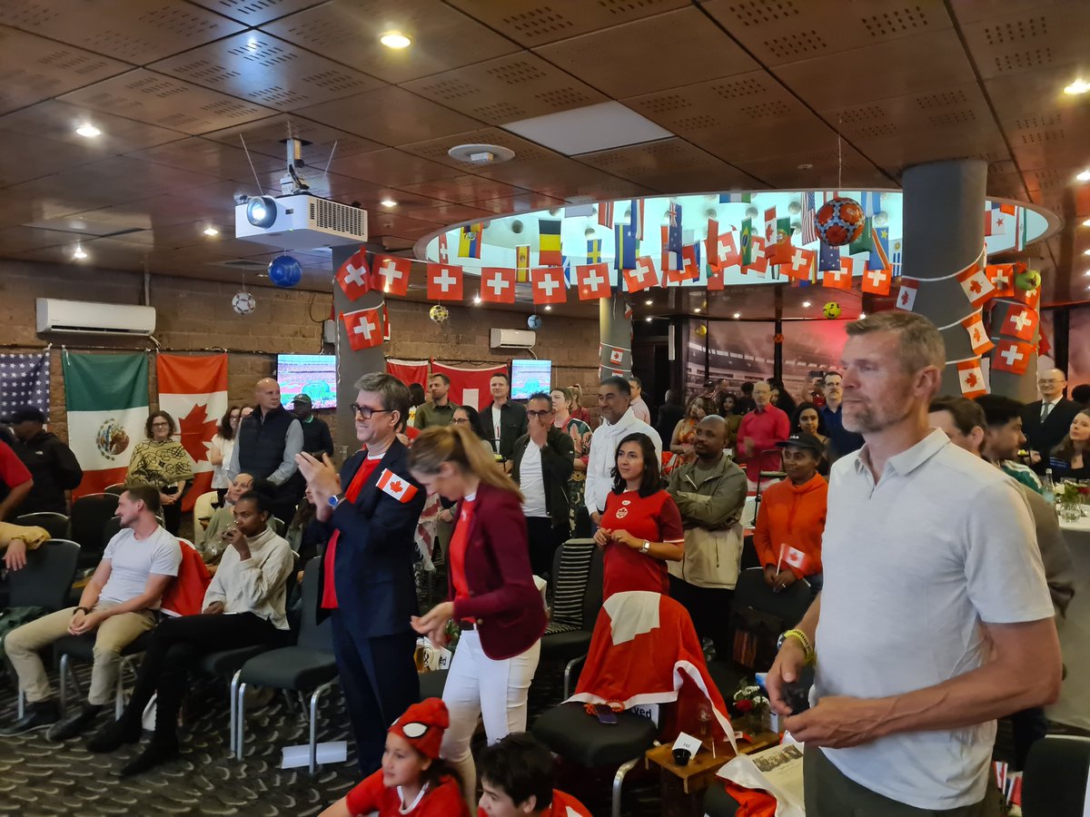 SwissAddisAbaba's tweet photo. We're ready 🇨🇭⚽️🇨🇦
Rivalry on the pitch, friendship off it - as football is meant to be!
🇨🇭Embassy and @CanadaEthiopia brought fans together to cheer, enjoy and engage in some friendly rivalry - all wearing red and white. #HoppSchwiz #AllezSuisse #ForzaSwizzera #HoppSvizra https://t.co/gUjDHh5iuN