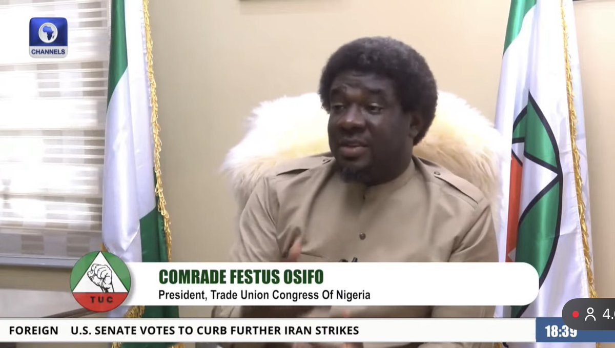 ose_anenih's tweet photo. Forgive my busybody o, but it’s hard to square my comrade brother’s public declarations of empathy for the struggling Nigerian worker…with the fur lining on his executive chair. https://t.co/k2YEykZXtV