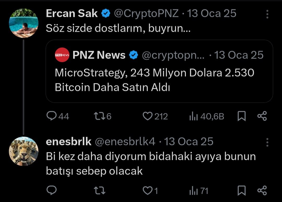 enesbrlk4's tweet photo. @coinmuhendisi Gelişmeler gelişmeden söylemek lazım. Şimdi herkes prof oldu yok şöyle olacak böyle olacak https://t.co/jcjtoT0Yi8