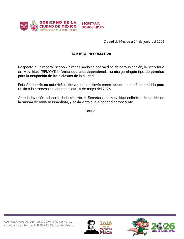 Secretaría de Movilidad CDMX tweet media