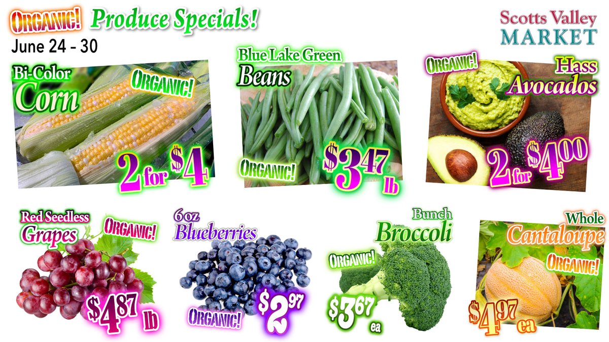 SVMkt's tweet photo. Great Deals on FRESH ORGANIC Produce at Scotts Valley Market! https://t.co/XwWW8EGq6J