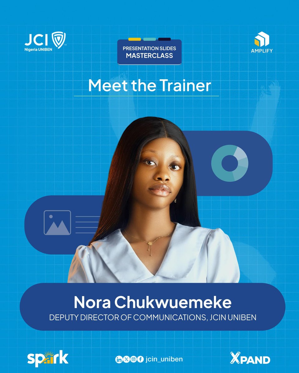 jci_uniben's tweet photo. Design slides that leave a lasting impression! ✨

Join Session 2 of the Presentation Slides Masterclass for modern tools &amp; proven design principles.

📅 Wednesday, 24th June 2026
🕗 8:00 PM
📍 Google Meet

#XPAND
#SPARK
#AMPLIFY
#JCINUNIBEN
#JCINigeriaCollegiate
#JCINigeria
#JCI https://t.co/7J5wnxFVIq