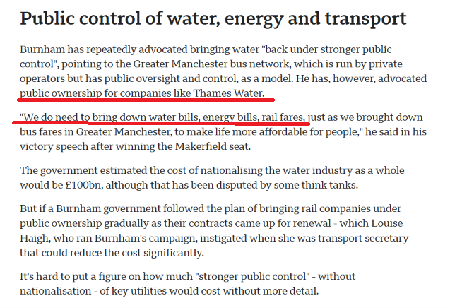 CatHobbs's tweet photo. Oh my goodness, the BBC is updating Andy Burnham's policies for him in real time

This article said something more radical a few hours ago, see below ➡️ https://t.co/npjBykWEwS

@andyburnhamHQ you were right the first time: people want LOWER BILLS - and full PUBLIC OWNERSHIP https://t.co/8VaoqE2kOB