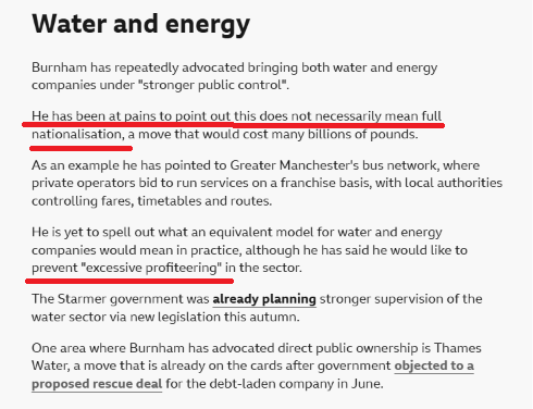 CatHobbs's tweet photo. Oh my goodness, the BBC is updating Andy Burnham's policies for him in real time

This article said something more radical a few hours ago, see below ➡️ https://t.co/npjBykWEwS

@andyburnhamHQ you were right the first time: people want LOWER BILLS - and full PUBLIC OWNERSHIP https://t.co/8VaoqE2kOB
