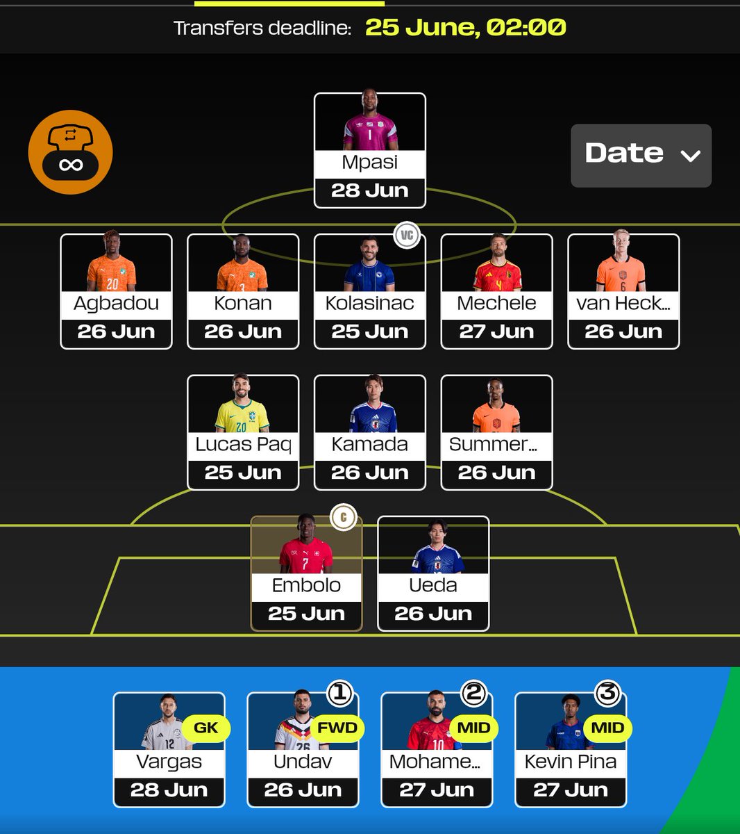FPL_coffee's tweet photo. MD 3 WC activated

C : Embolo first 

#WorldCupFantasy #WCFantasy https://t.co/4194cvsidv