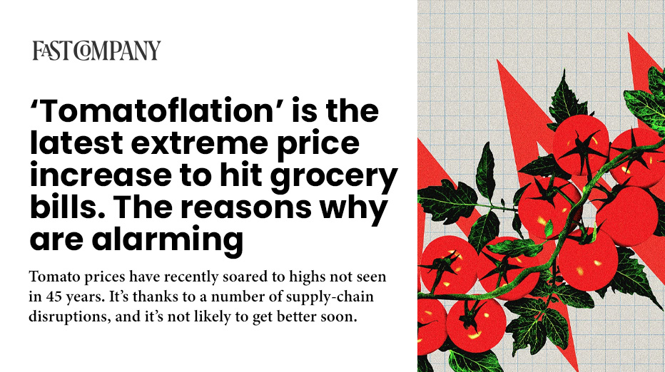 Save_mytomato's tweet photo. "Tomatoflation" is officially here, and it’s a policy-driven penalty on the American table.

Fast Company deep-dives into why one of America’s kitchen staples has now entered the luxury category. The phenomenon called #Tomatoflation is forcing local businesses, grocers, and families to make hard choices as tomato prices exceed those of proteins like chicken.

While climate variables always play a role, Fast Company highlights the immense pressure caused by a 17.09% tariff that dates back to 1996, ignoring how much agriculture has evolved over the last 30 years:
• 1996 was an era of standardized, regional open-field farming.
• 30 years later there is a highly integrated, North American powerhouse driven by high-technology greenhouses. Today’s consumers demand premium, naturally vine-ripened varieties that offer superior flavor, safety, and nutrition.

At Save My Tomato, we believe it’s time to call this what it is: a tax on healthy eating and a direct hit to small business and American consumers.

The path forward should be clear: In a climate where controlling food inflation is a top priority for families and businesses alike, maintaining restrictive barriers is counterproductive.

Let's put an end to 1990s protectionism and make nutritious, high-quality eating affordable again.
https://t.co/kkIhU0AZX6

#SaveMyTomato #Tomatoflation #FoodInflation #TradePolicy #SupplyChain #SmallBusiness #HealthyEating