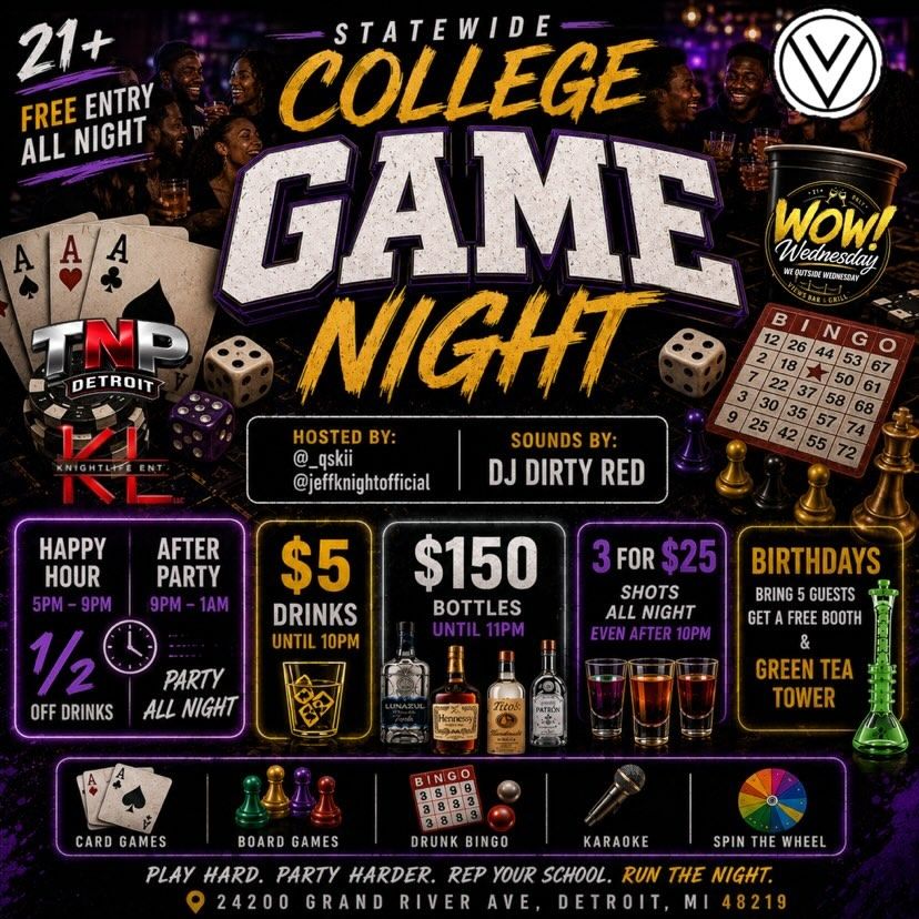 2live_freaky's tweet photo. DETROIT ,MI 
COLLEGE GAME NIGHT AT VIEWS BAR AND GRILL https://t.co/YWOXR421OX