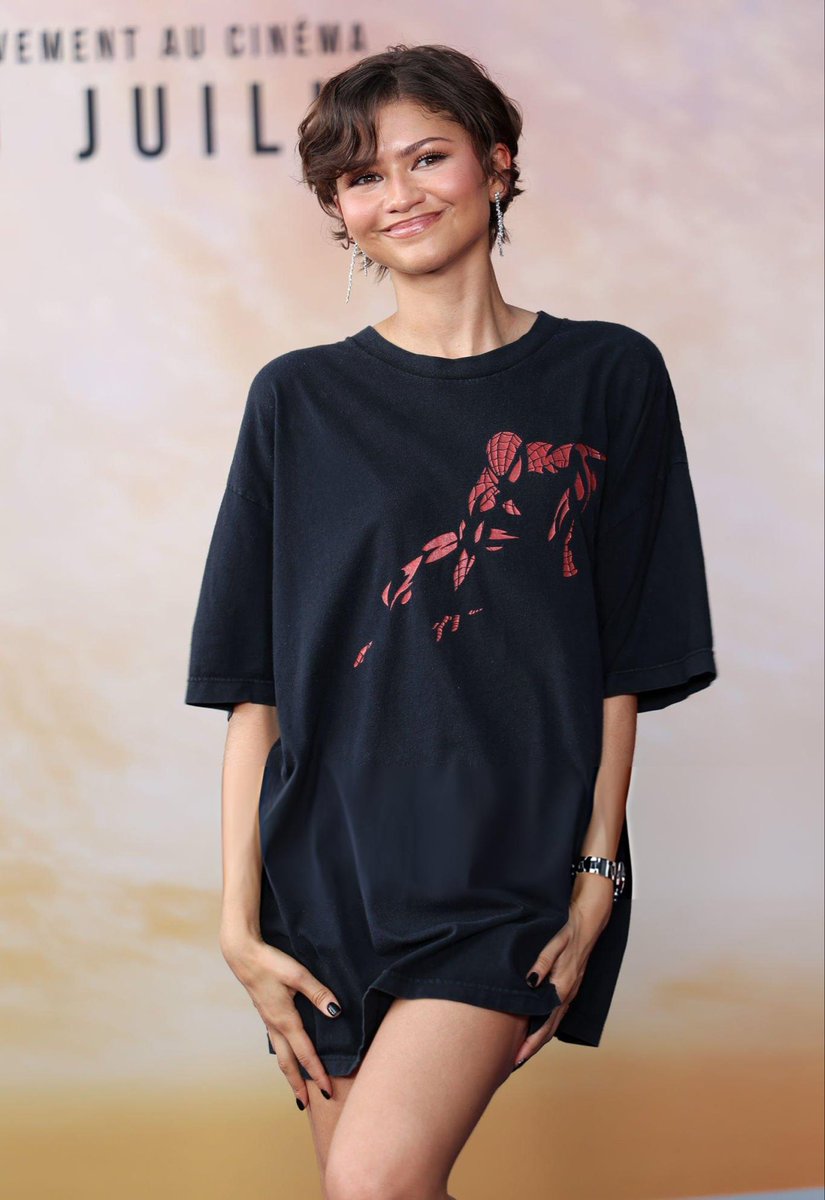 UpdatedZendaya's tweet photo. Zendaya photographed at the 'Spider-Man: Brand New Day' photocall in Paris. https://t.co/ce5pYDdtch