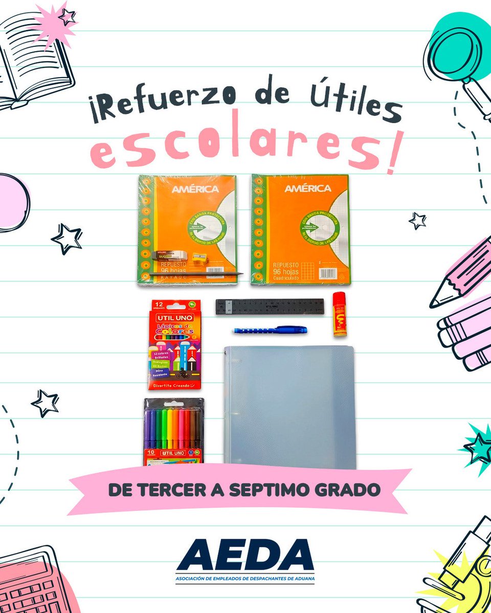 AEDA_ok's tweet photo. 🎒 ¡Seguimos acompañando a las familias!: Refuerzo de útiles escolares para todos los niveles

📍🕑 ¿Dónde y cuándo?
- A partir del miércoles 1 de julio en Av. de Mayo 676, piso 8, CABA. 
- De 9 a 17 horas
- ¡No olvides llevar el recibo de sueldo!

#AEDA #ÚtilesEscolares https://t.co/C2aVgrxVMU