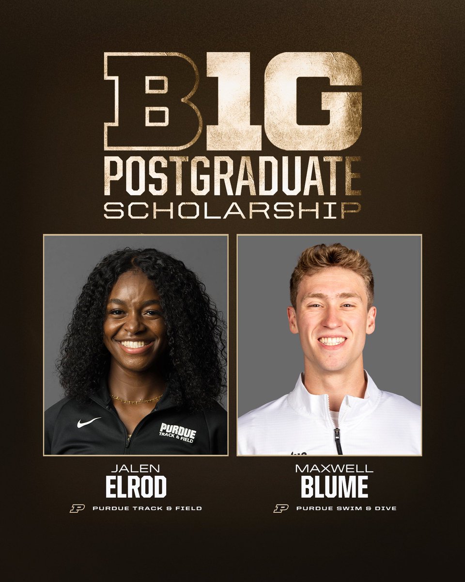 PurdueSports's tweet photo. B1G postgraduate scholarships recipients 🙌

Congratulations to Jalen and Maxwell, Big Ten sportsmanship honorees and Academic All-Big Ten achievers, on being chosen as Purdue's recipients!

#BoilerUp https://t.co/1nbPMBMwvP