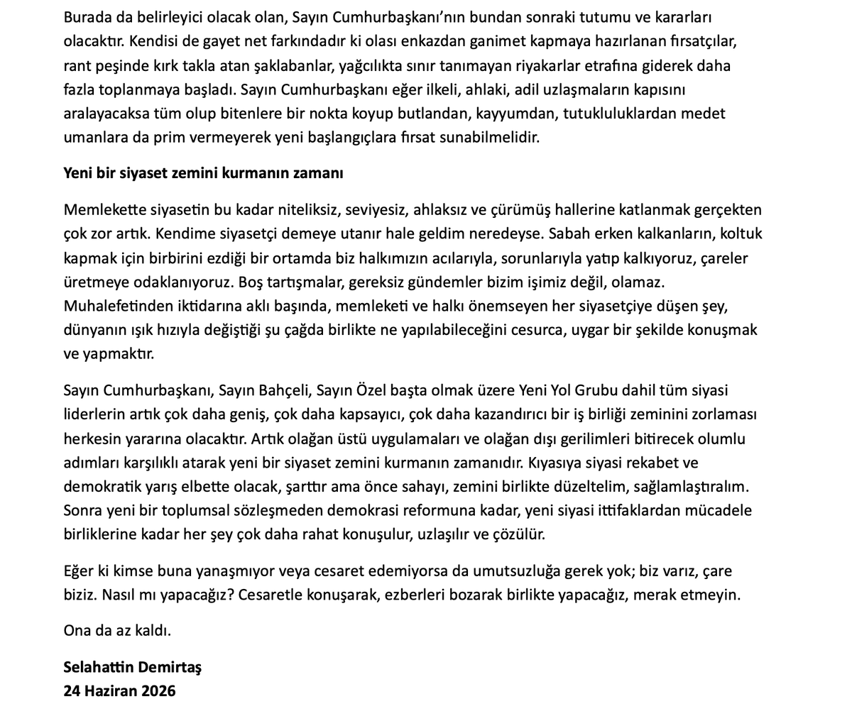 QADinstitute's tweet photo. Web sitemize yoğun giriş sonrası yaşanan teknik arıza nedeniyle Sayın Selahattin Demirtaş'ın yazısının görüntüsünü paylaşıyoruz. Yayın linkinin kısa süre içerisinde yeniden aktif olacağını belirtmek isteriz. https://t.co/1p8JT6hcmA