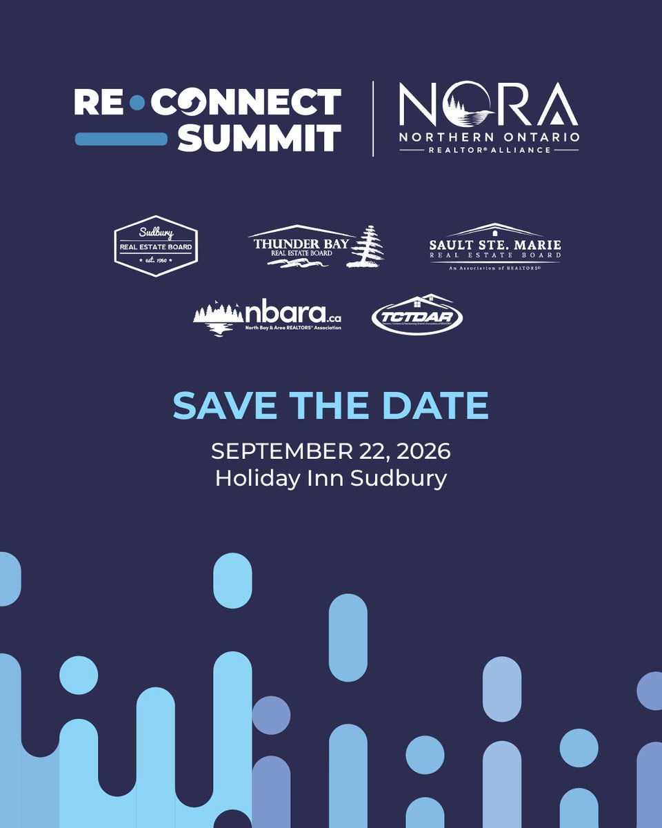 OREAinfo's tweet photo. In collaboration with the Northern Ontario REALTOR® Alliance, the Ontario Real Estate Association (OREA) is hosting a RE-CONNECT Summit in Sudbury on September 22, 2026, and you’re invited!

For more information and to register visit: https://t.co/rHc96i5mLd https://t.co/3cJ0ZIht9f