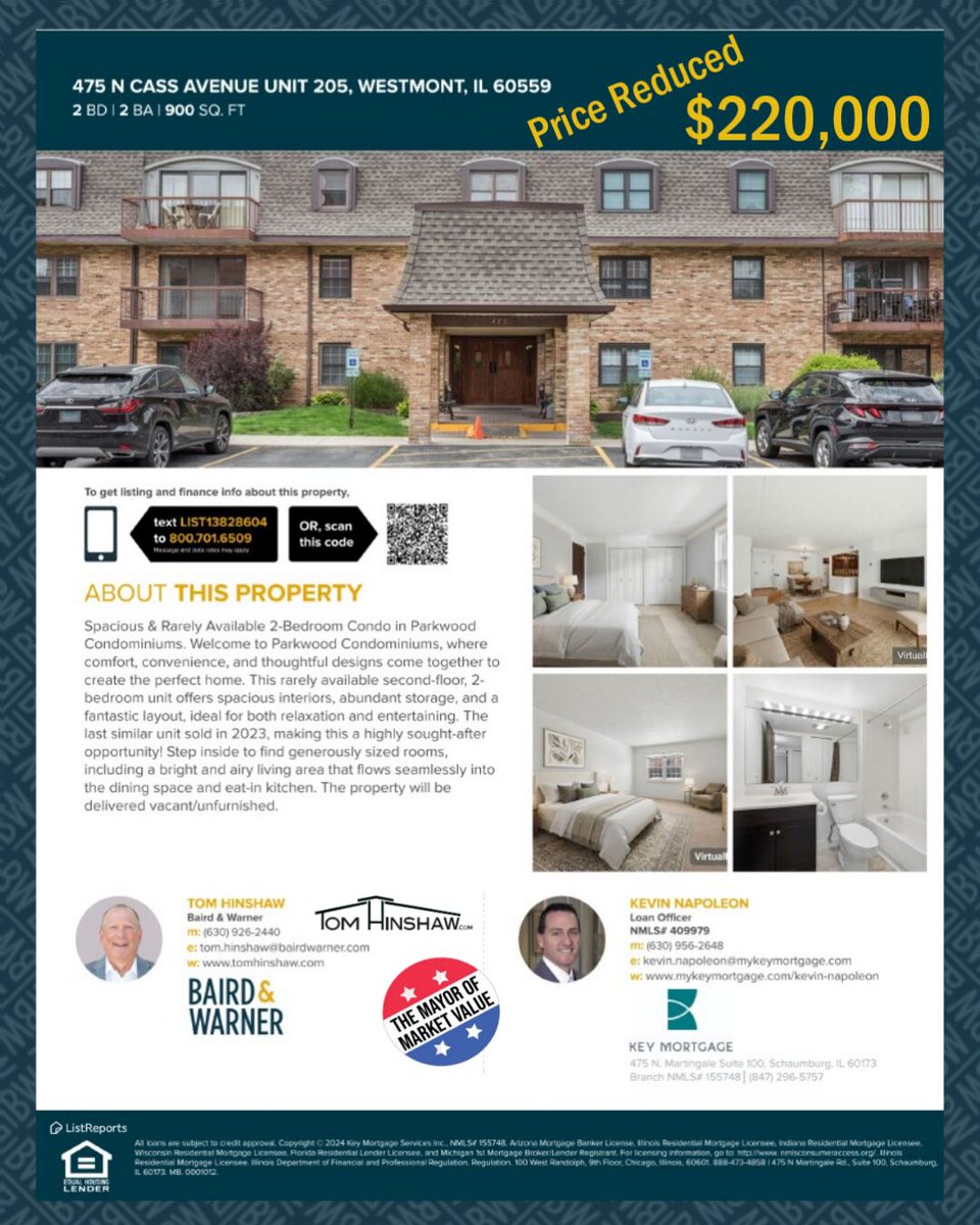ThGlAcLo's tweet photo. 475 N. Cass #205, Westmont - Price just reduced to $220,000. Let me know if you want to see this large 2 bedroom. https://t.co/5eVCAJVTXE