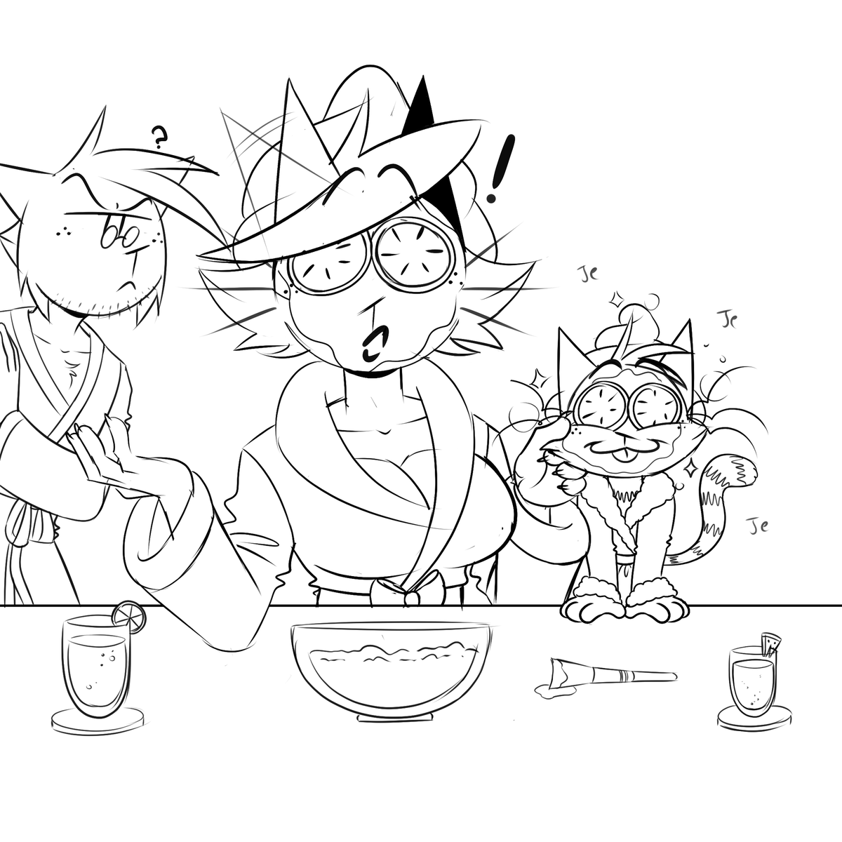 damo_art's tweet photo. Un día de Spa.🍃✨
Mami sabe lo que hace💕

(Old comic)
#dogman #greeneyesau https://t.co/mGTuHouzKA