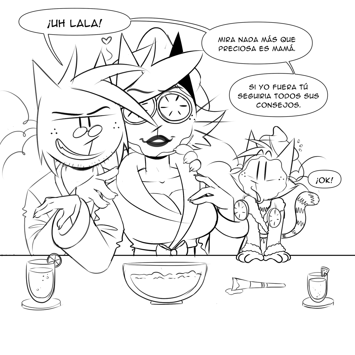 damo_art's tweet photo. Un día de Spa.🍃✨
Mami sabe lo que hace💕

(Old comic)
#dogman #greeneyesau https://t.co/mGTuHouzKA