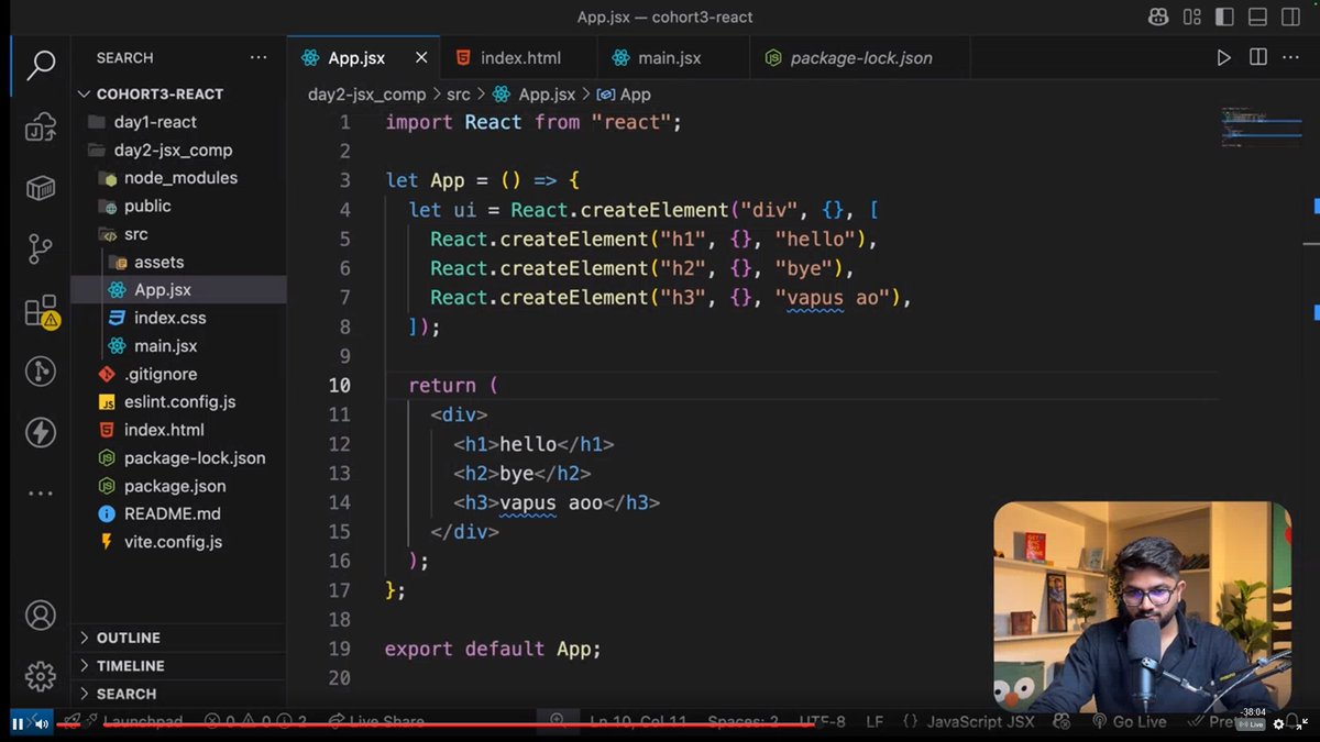 snydercodes09's tweet photo. Day 35 locked in @sheryians_ Cohort 3.0
Dived deeper into React today:
βοΈ React Execution Flow
π§© Components
β¨ JSX
π¦ Prop
Finally starting to see how React turns code into interactive UIs. βοΈπ₯
#ReactJS #JavaScript #Sheryians #Cohort3 https://t.co/3U0ERIfiF0
