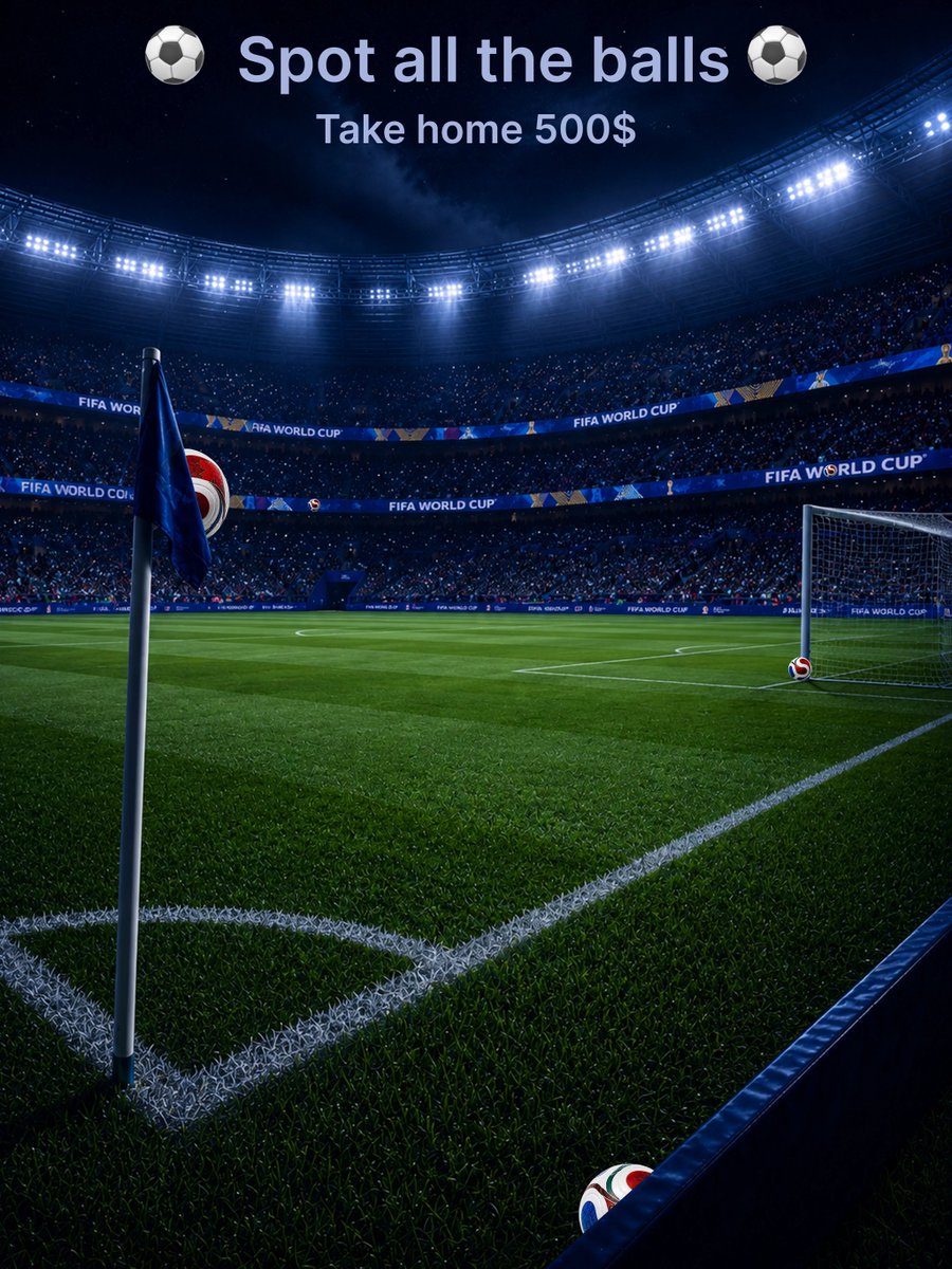ShockCasino's tweet photo. $500 to you (5 winner, $100) 🫵

If you can find all the balls on the pitch

❶ Comment your answer + username
❷ Follow @ShockCasino
❸ Like + RT this post

Lessgoooo 🕵️‍♂️ https://t.co/ImOD0omL23