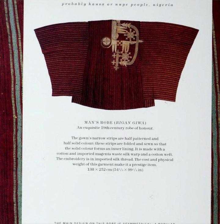 batnubu's tweet photo. The "Riga Giwa" cloth is the most sought-after and honorable Robe worn by the Hausa. It is manufactured in Nupe by Yorubas, weaving was not traditional to Nupe until introduced by Yorubas. See pic 1,2,3.

See alt https://t.co/eUzcADiAVi