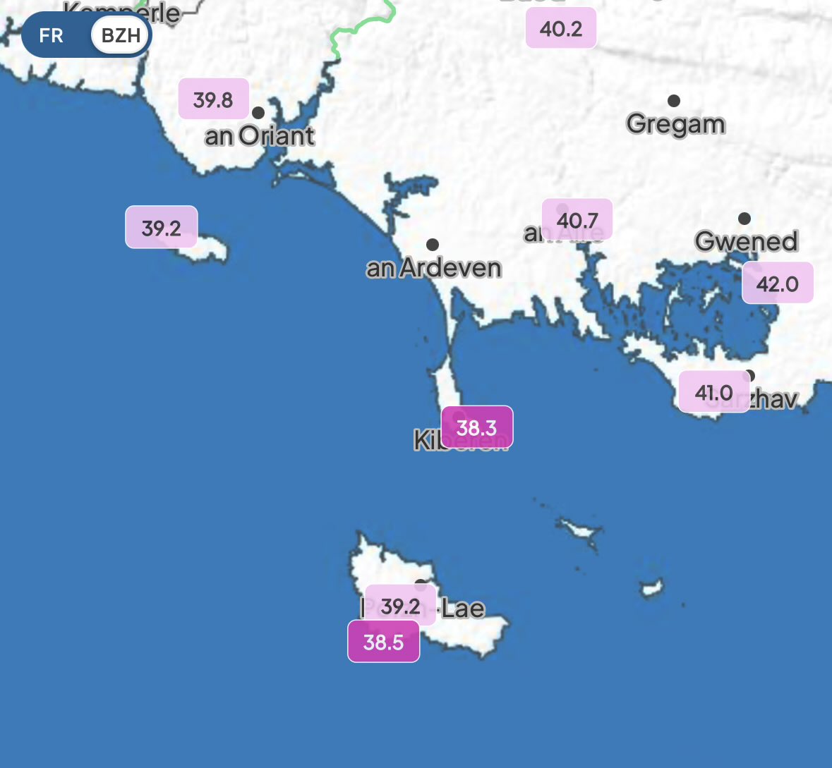 StevenTual_off's tweet photo. #Canicule 🟣🌡️🥵 Dorénavant, le jour le plus chaud à Belle-Île et Groix est plus chaud que le jour le chaud à Nice, Bastia ou aux îles Porquerolles … 
#Bretagne https://t.co/UgBITGfZT0