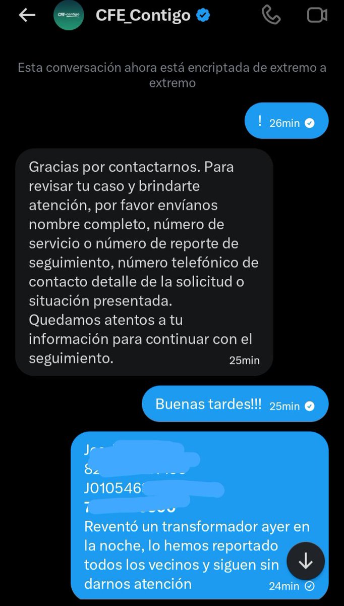 JESSICA_DIMO's tweet photo. @CFE_Contigo  @CFEmx  @Profeco 
Ninguno de sus canales de atención nos da la atención, hemos reportado por todas su líneas y ninguna nos soluciona nada ni nos dan tiempo de atención, nada!!!!! https://t.co/Q3dpuf2VFf