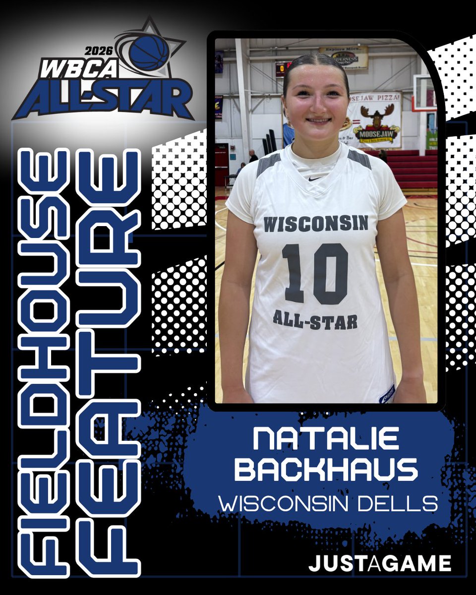 JustagameWI's tweet photo. Fieldhouse Feature: Natalie Backhaus of Wisconsin Dells scored 14 points to lead Division 3 South in the WBCA All-Star Game at Justagame Fieldhouse. Backhaus will play collegiate basketball at the University of Sioux Falls. @nat_backhaus https://t.co/0vflXFIEQW