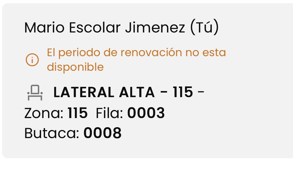 MarioEscolarr's tweet photo. @GetafeCF yo esta temporada he estado en tribuna alta , la 24/25 estuve en lateral alta , me acabo de meter en el portal de socios y me sale esto , este va a ser mi asiento ?? https://t.co/ks44na0ccZ