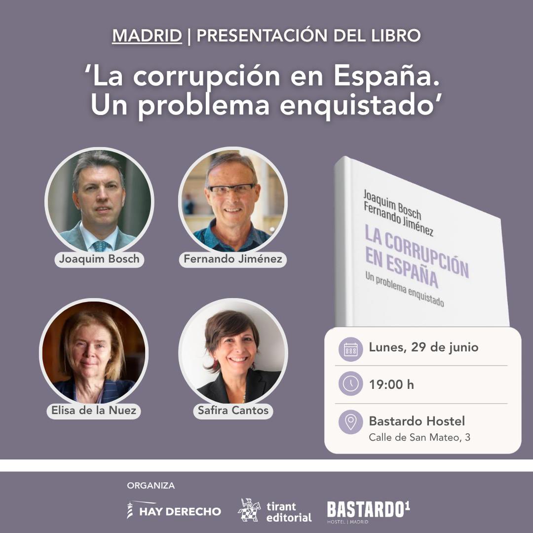 JoaquimBoschGra's tweet photo. No hay corruptos sin corruptores. La decisiva parte empresarial de la corrupción necesita una respuesta legal más contundente. Este jueves 25 en València (Jardí Botànic, 19 h) presentamos @FernandoJS63 y yo nuestro libro con soluciones contra la corrupción. Y el lunes en Madrid. https://t.co/PmbdrM2UZl