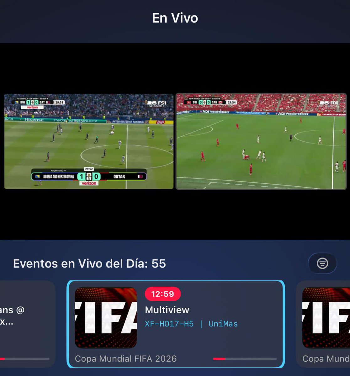 ElTioStadioMax's tweet photo. ¡Buenas tardes sobrinos! 🫂⚽️

Ya tenemos habilitado el Multiview en la app para que puedan ver los dos partidos en simultáneo de la copa 😁👏 https://t.co/USvu4ktsdS