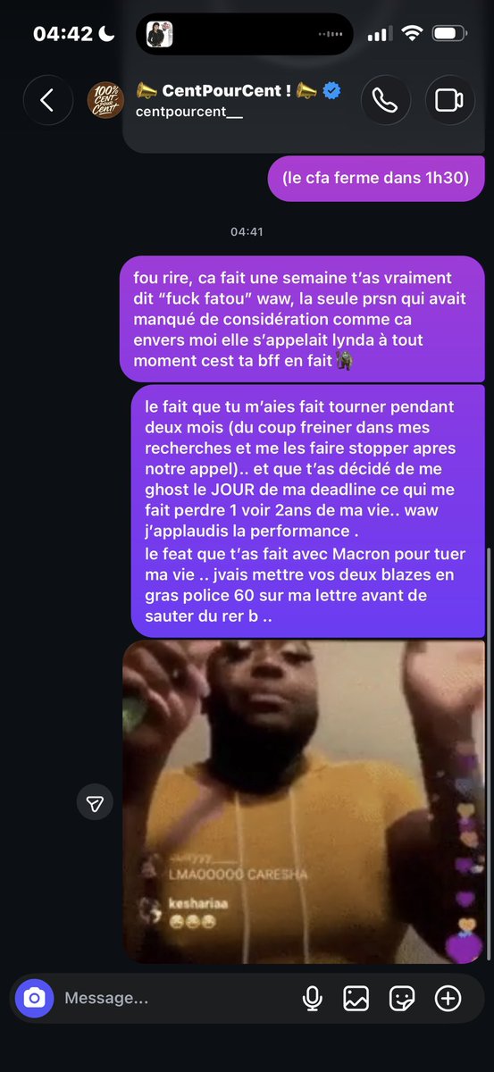 fentyspirit's tweet photo. vu que tu veux plus me répondre ni en prv sur insta, ni sur ton num depuis une semaine…ptetre tu vas me repondre ici vu que jvois que t'es actif un tas🥹

@Realonedjeli @centpourcent__ https://t.co/8B9RpP6OkO