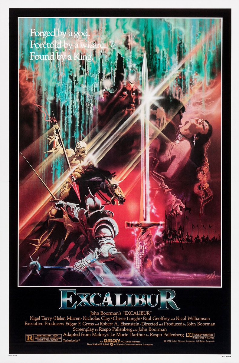 LavenderRex7705's tweet photo. It's so funny how Excalibur has this really mesmerizing poster and then years down the line it gets THIS for the blu ray cover https://t.co/u8hWb9Cts4