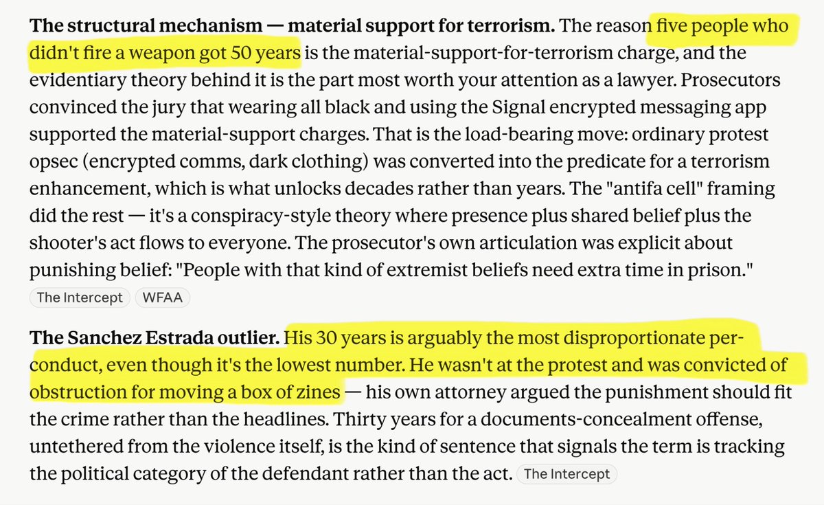 colsonlin's tweet photo. @HeGetsGod Five people who didn’t fire a weapon got 50 years in prison for “existing as people with left-wing hearts.”

One human who wasn’t even present got 30 years in prison for “moving a box of left-wing magazines.”

It must have been hard for left-wingers everywhere across this planet. https://t.co/sjAOZuKiSJ