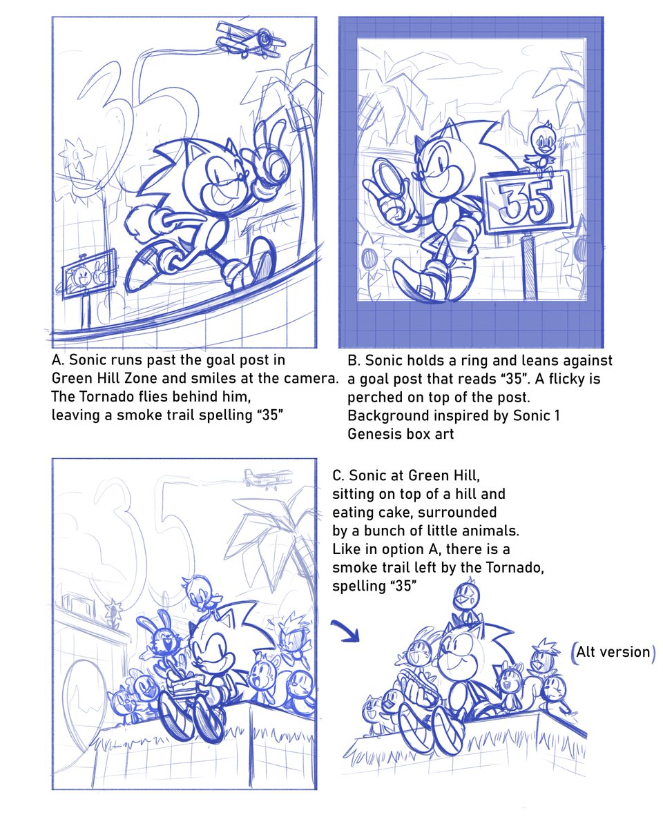 Rechi_C's tweet photo. Wanted to share some progress pics for the Sonic 35th anniversary art I did for SEGA! 
Working on this was an absolute joy from start to finish, and I'm honestly so proud of how it turned out 💙 https://t.co/dbKkaLzlii