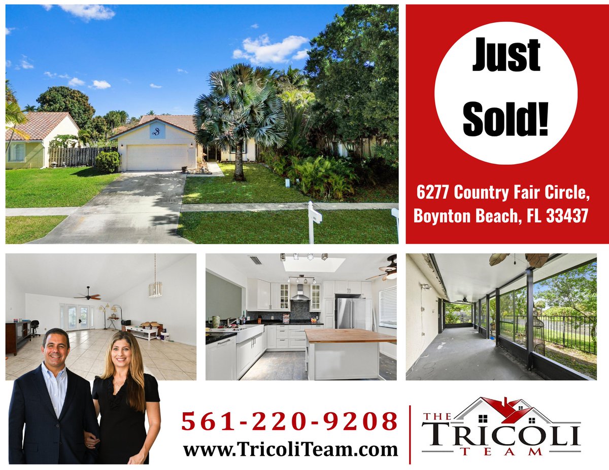realtypalmbeach's tweet photo. Celebrating another round of SOLD properties and happy clients! 🏡🎉
Looking to buy or sell a home? Visit https://t.co/Y6ZvvxrBzq

#JustSold #RealEstate #RealtorLife #SouthFloridaRealEstate #FloridaHomes #Realty #MoveToFlorida #LivingInFlorida #TheTricoliTeam https://t.co/OkukQKOiH5