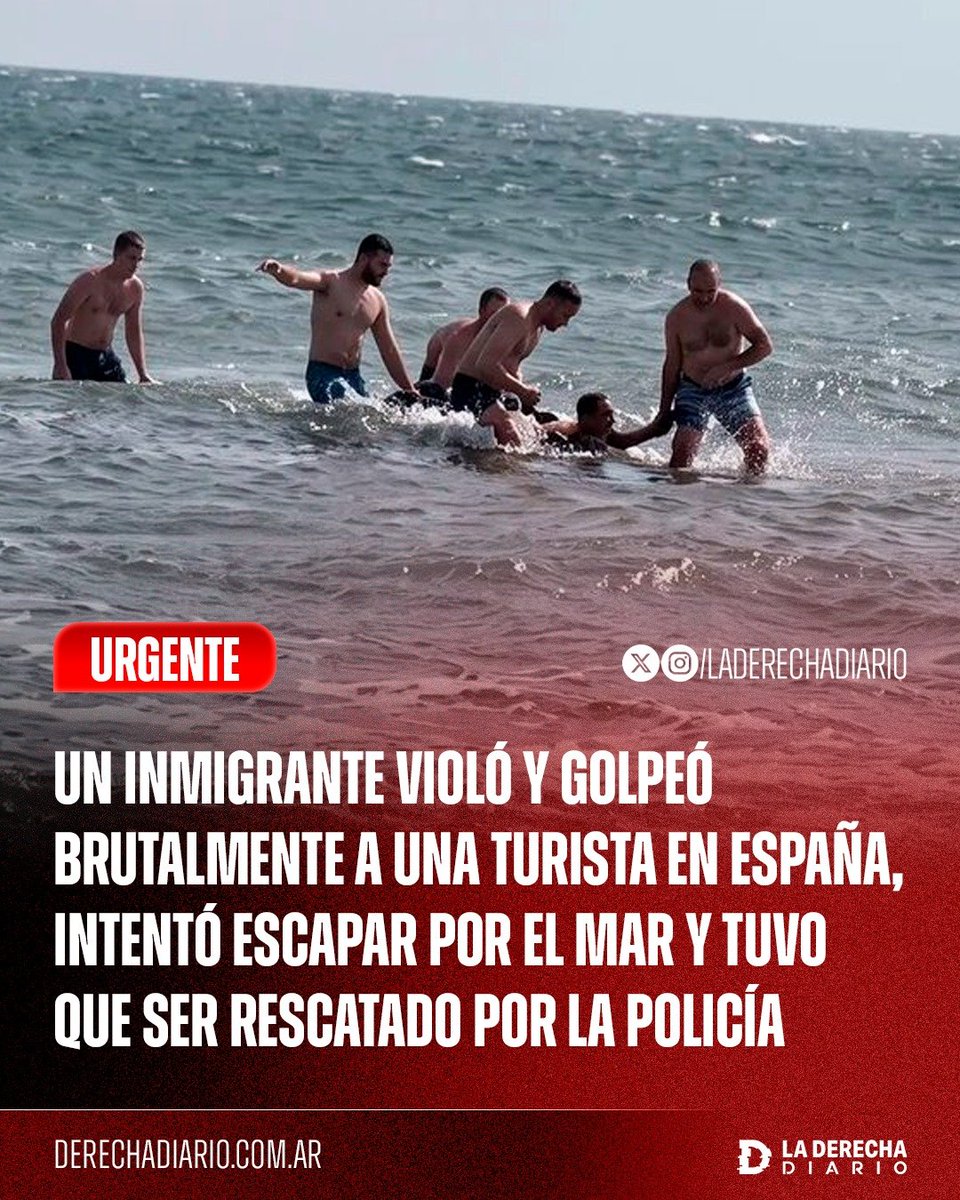 laderechadiario's tweet photo. 🚨🇪🇸🇩🇪 | HORROR EN ESPAÑA: Un inmigrante ilegal gambiano de 21 años irrumpió armado con una navaja y un palo en la casa rodante de una turista alemana de 44 años en Almería, intentó violarla y la golpeó brutalmente hasta desfigurarle el rostro.

La agresión fue interrumpida por un vecino que escuchó los gritos de la víctima. El atacante huyó, intentó escapar por el mar y tuvo que ser rescatado por cinco policías tras comenzar a ahogarse.

El delincuente llegó ilegalmente a España en 2024 y se encontraba alojado en un hotel como solicitante de asilo.