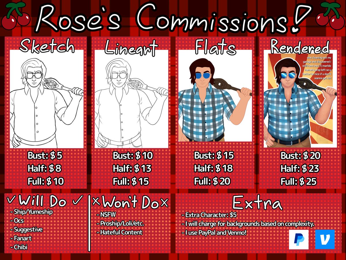 roses_p1der's tweet photo. C⦻MMS ARE OPEN WITH UPDATED PRICES!! (again, again)

If Twitter doesn’t let me see your message, please send me a gimmick or @ me!!

Doing them one at a time, with waitlist :)

#commission https://t.co/xOPfSgscnF