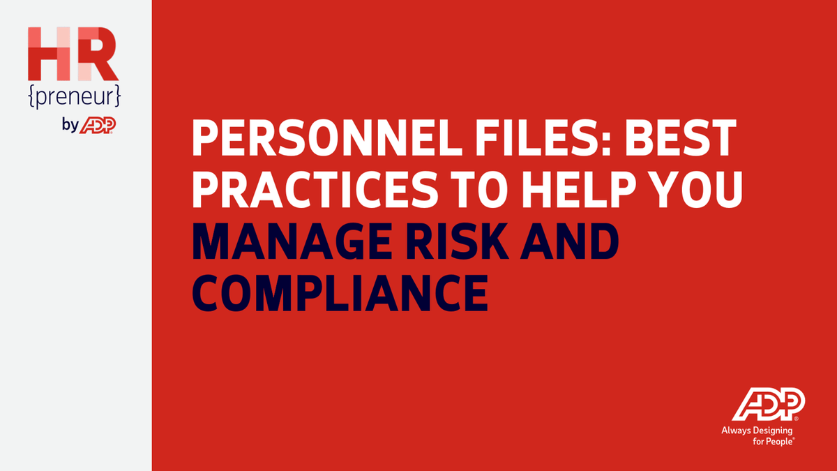 LauBarbie's tweet photo. Think your personnel files are in good shape? It might be worth a double check 👀

This HR{preneur} by ADP episode covers key tips to help small businesses avoid compliance gaps, from what documents to keep to how long to retain them.

 https://t.co/Uhjpn3J3Lm https://t.co/P65a0be69r