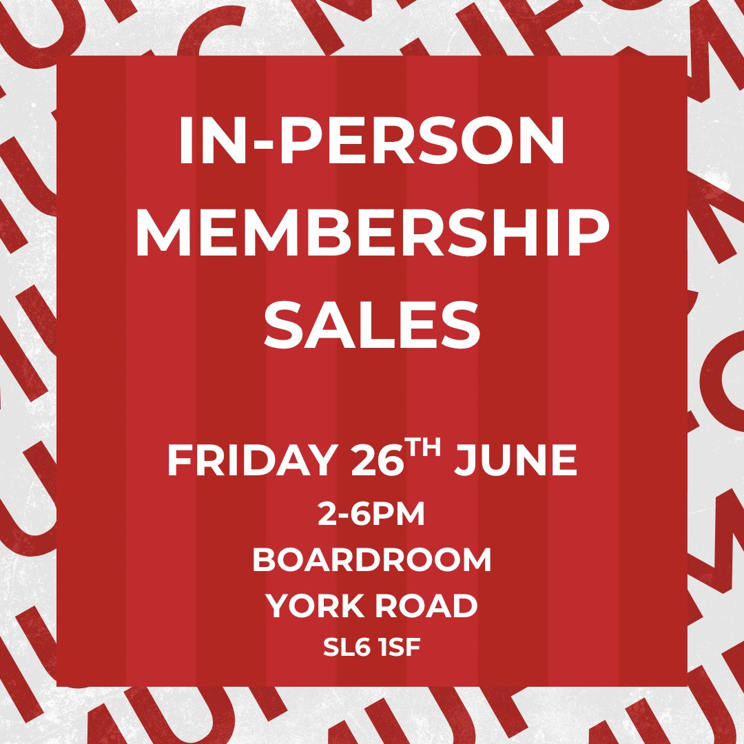 MUFCYorkRoad's tweet photo. Our Commercial team will be at York Road tomorrow afternoon should you wish to purchase your Early Bird Membership in-person.

Memberships can be purchased from the boardroom in-person from 2-6pm, with cash and card accepted. 

A reminder that all those who purchase before 11:59pm on Saturday, 27th June will be entered into our Early Bird Members Draw for a chance to win £100 back off the cost of your Membership!
