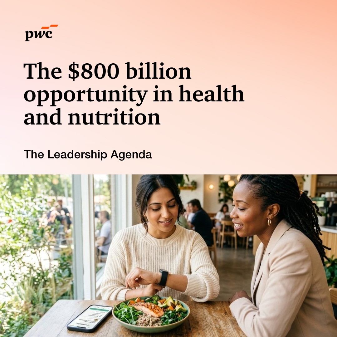 PwC_TH's tweet photo. An $800bn opportunity by 2035 — fortified foods, supplements and personalised nutrition are reshaping the global food market. Discover strategic insights in the #LeadershipAgenda: https://t.co/zNOxGCF6An https://t.co/fPCagpwj58