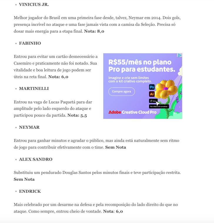pedrofraga's tweet photo. O incrível caso de Meniney, que não recebe nota jogando quase 10 minutos a mais que Endrick. https://t.co/mCbvTdEc3P