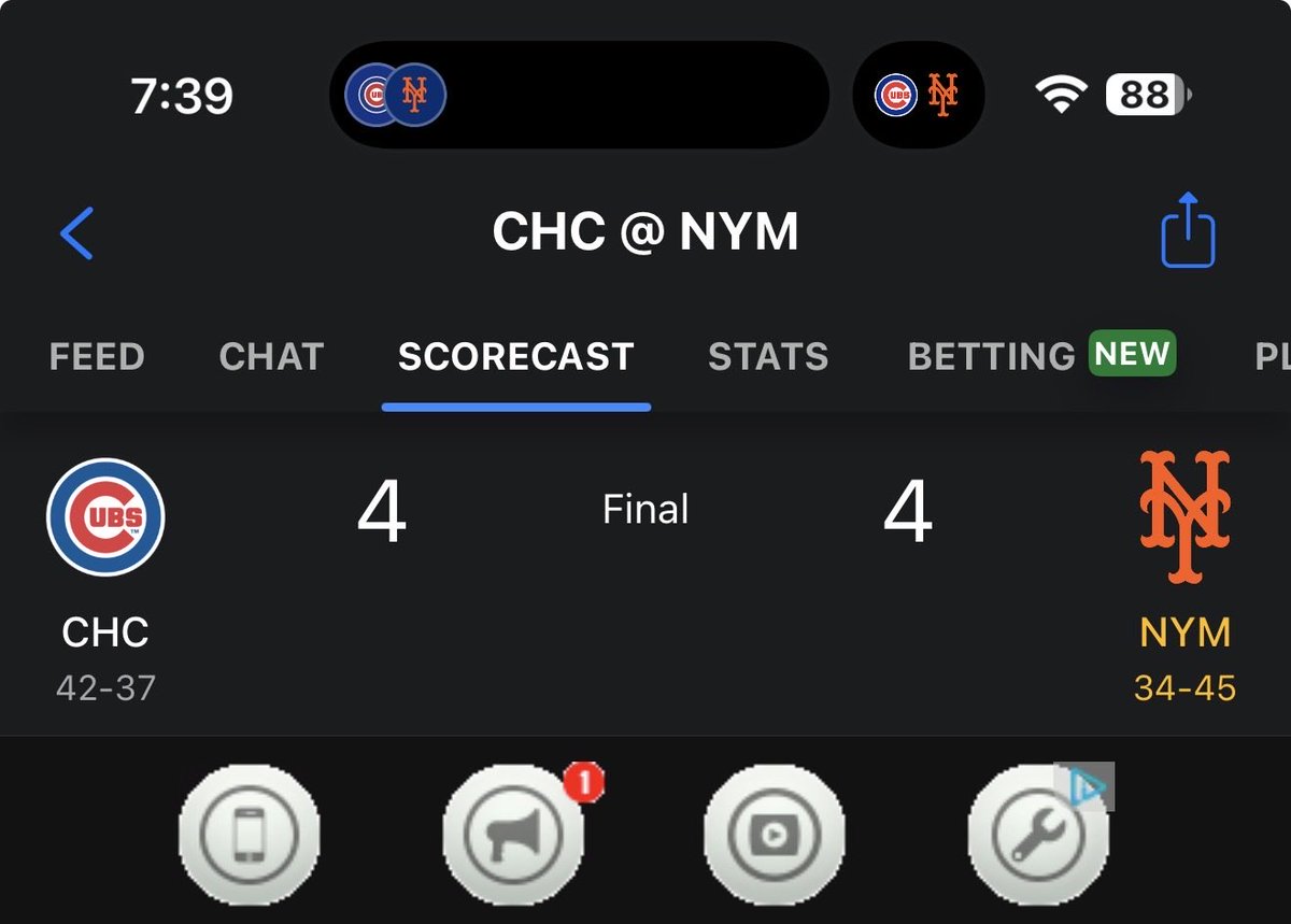 BadGuysMets's tweet photo. Score app called game awhile ago https://t.co/rqm703vP8u