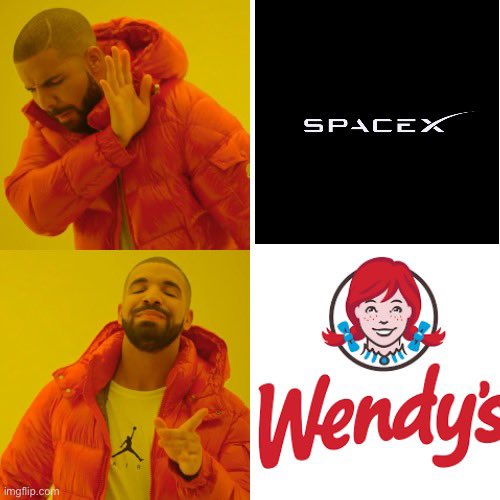SexyStockSlayer's tweet photo. Sold my $SPCX for $WEN because WENDYS is taking us to Mars 🚀 🚀 https://t.co/GE2Iir9t9x