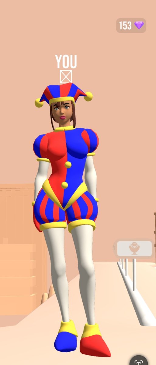 emberrain420's tweet photo. Playing YouTube Playables and I legit found one of the outfits is JUST Pomni from #tadc #TheAmazingDigitalCircus https://t.co/qQspkF2I63