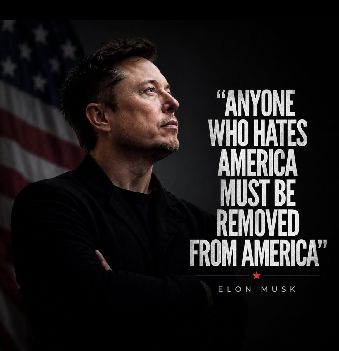 cb_doge's tweet photo. "Anyone who hates America must be removed from America."

— Elon Musk https://t.co/n2V855M2Gw