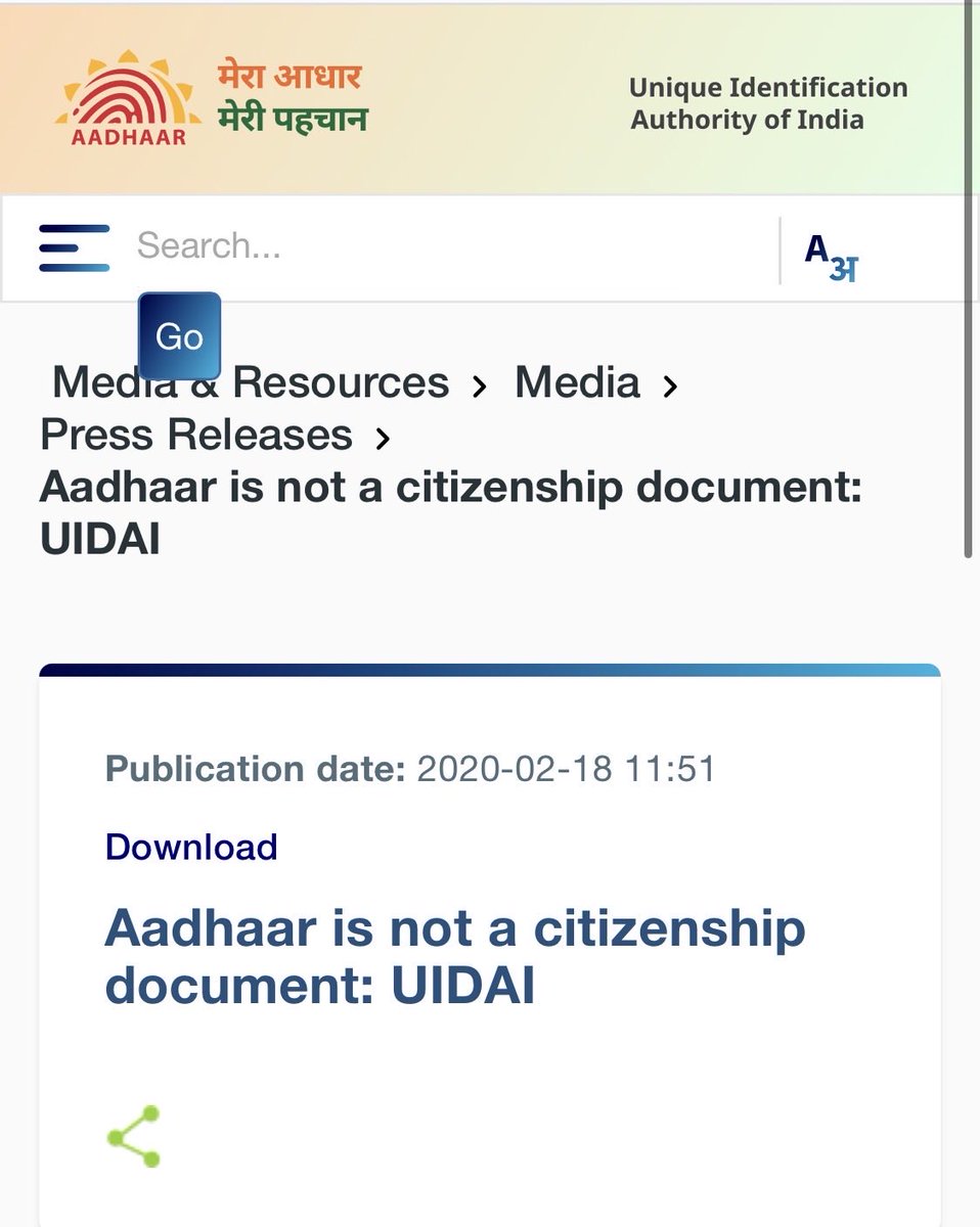 Rahulshrivstv's tweet photo. What a shameful sorry mess govts since 1947 have created for every citizen of this country.
As per the Article 5 I am a citizen of India. But that’s my claim. The govt has ensured that I have no evidence to prove that I am a CITIZEN OF INDIA or BHARAT. I am one of the 1.4 billion Aadhar card holders, 96.8 crore VOTER ID card holders, 78.4 crore Individual PAN Card holders and 9.5 crore passport holders.
Through these and more I can only prove my identity and address not citizenship.
Shocking. After every govt since my birth has forced me to grapple with a corrupt, tedious and incompetent system to acquire cards of different kinds or the way the current regime has tied my identity in a crippling tangle with various cards issued by a slew of its departments.
1) Ministry of External Affairs says-my PASSPORT is not proof of my citizenship. It’s a mere identity document. Next time what if an immigration officer at an US or European airport after checking my passport can say- this proves your identity and address but not your citizenship.
2) In recent times the Election Commission has categorically laid down that the AADHAR is not proof of citizenship. So the Aadhar linked VOTER ID Card is not a citizenship proof
3) courts and govt depts have laid down that the PAN is not a citizenship proof.
4) naturally the UAN card, the NPS card, the DRIVING licence are not evidence of my citizenship.
Now as a citizen I am duty bound to
A) pay taxes. Via the PAN Card
B) the PAN is linked to the ADHAR CARD
C) my bank accounts, investments, superannuation benefits all are linked to my PAN and AADHAR.
D) I can’t get a mobile SIM card without the AADHAR CARD. My biometrics- finger prints, iris and facial photograph are in its system. For security govt wants me to keep the biometrics locked. But if the sim is lost. Biometrics can’t be opened. New SIM will not be issued.
E) SC ruled that AADHAR is mandatory only for those benefiting from govt schemes. But in a complete defiance the govt made it mandatory for every authentication.
F) So rampant is the demand for Aadhar that even private insitutiitions and entities like hotels seek Aadhar for identity. Worse banks and other institutions seek Aadhar based KYC every two to three years.
G) then there are more cards :
Ayushman Bharat card
Ayushman Vay Vandana card
Eshram card
Ration cards
APAAR (Automated Permanent Academic Account Registry) ID: A lifelong digital identity card for students
Divyang Card (UDID)
Kisan Credit Card / Digital Kisan ID
Senior Citizen Card
Freedom Fighter Card
Imagine the huge sarkari machinery created just to create cards for various categories of Indian citizen. Crores of tax payers money spent to create mere “proof of identity”
While just one CITIZENSHIP CARD with a RF chip carrying details of all these “proof of identity” could have done the trick. People could have escaped the red tape and extortion. But that is never the intention of the govts and the bureaucracy. They thrive by making CITIZEN pass through a hurdle race with pits of snakes and spikes. #Passport #AADHAR #PAN